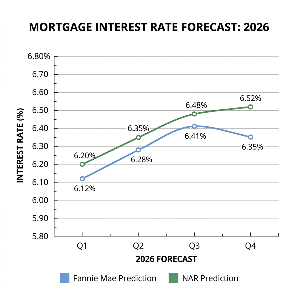 2026 Mortgage Rate Forecast comparison between Fannie Mae and NAR