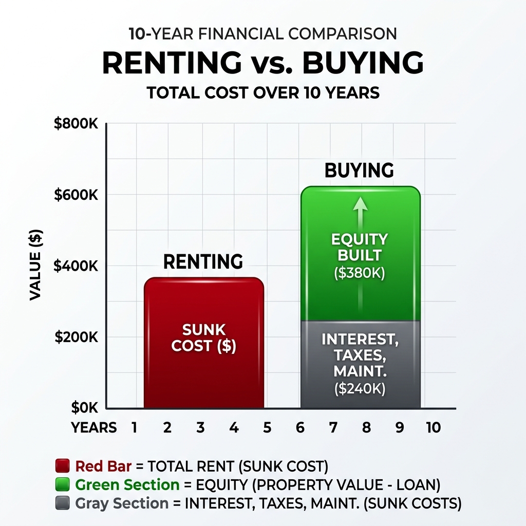10-Year Rent vs Buy Equity Comparison